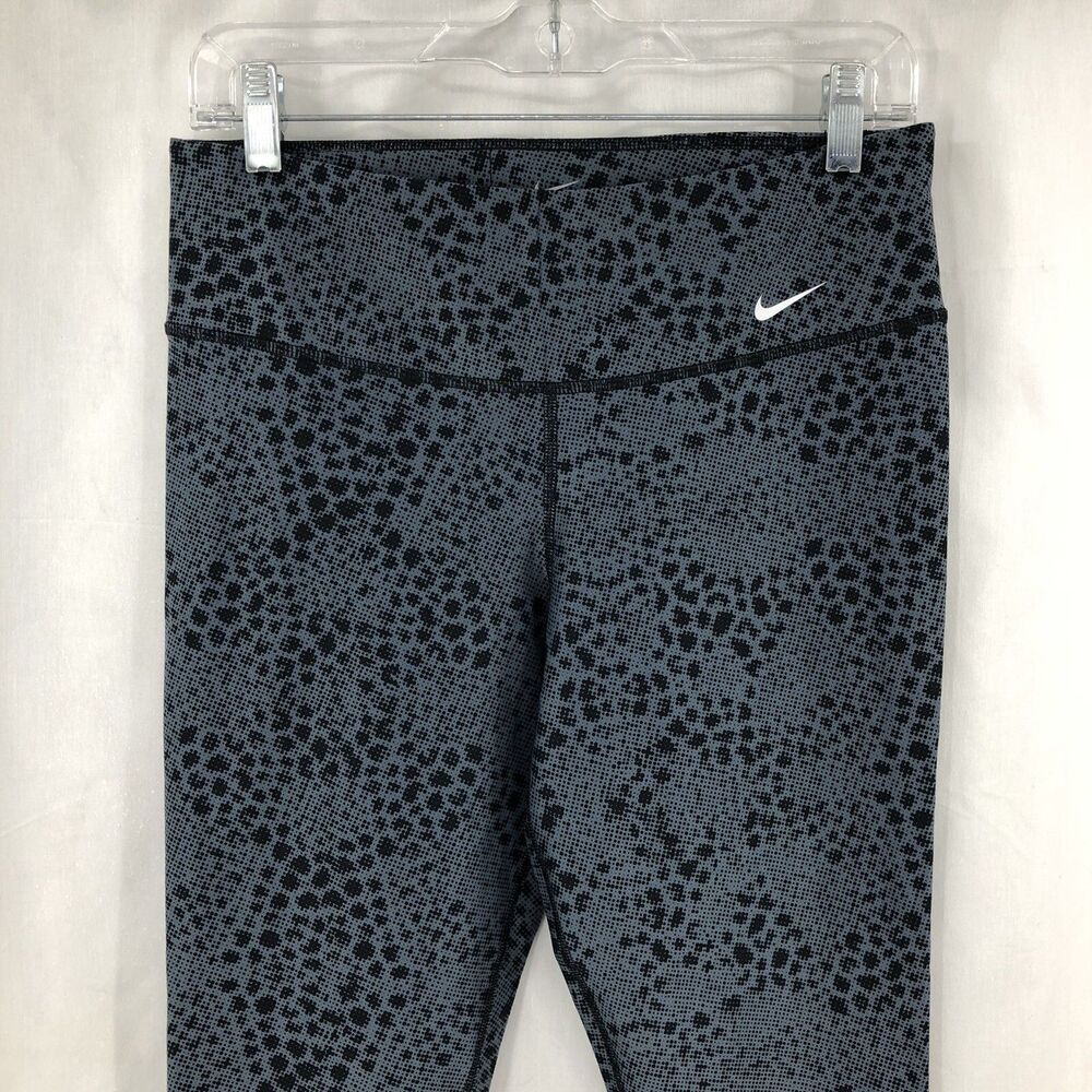 NIKE Dri-Fit Black Blue Legend Yoga Pants Capri Leggings 548495-479 Medium